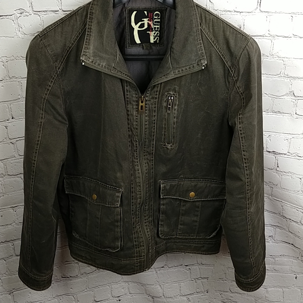 Guess Y2K Mens Jacket Flannel-Lined Excellent